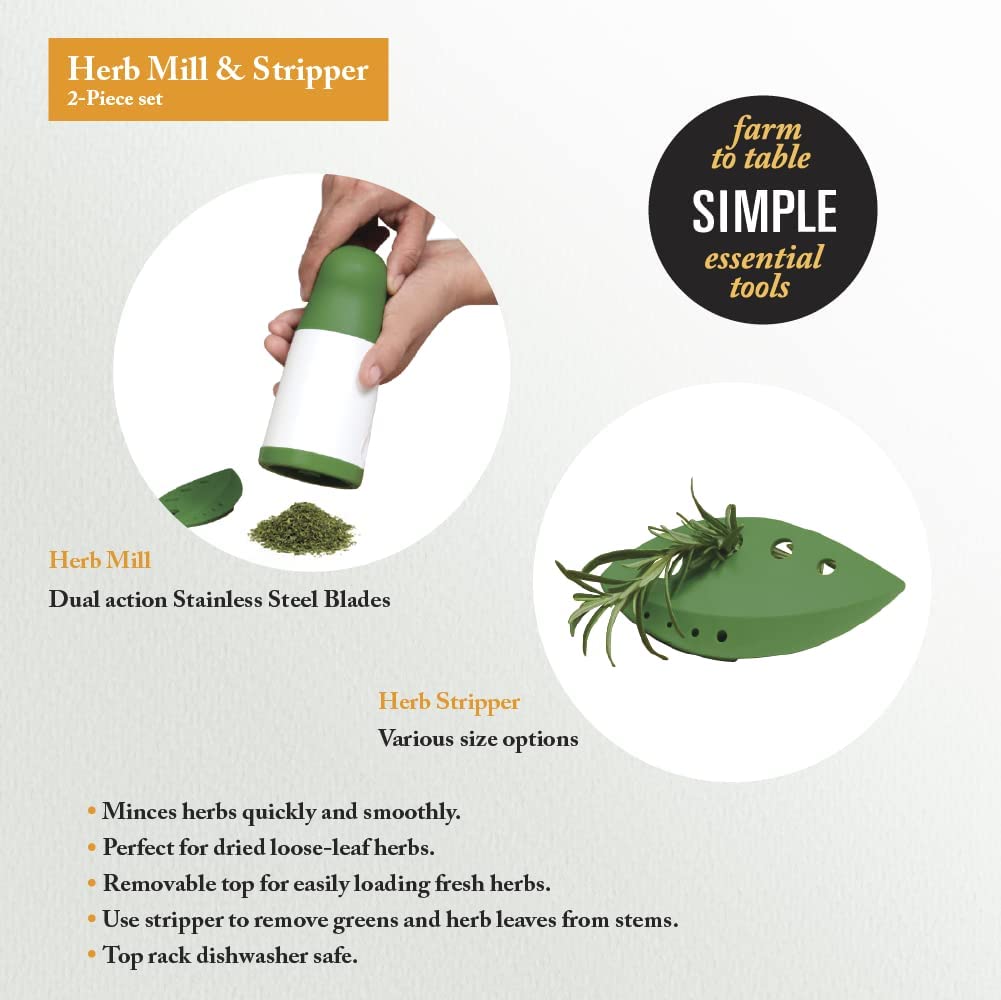 Granite Ware 4-Piece Roasting Set -Includes: 15 lb (18 in.) Enamel on Steel Covered Oval Roaster, Herb Scissors, Herb Mill & Stripper