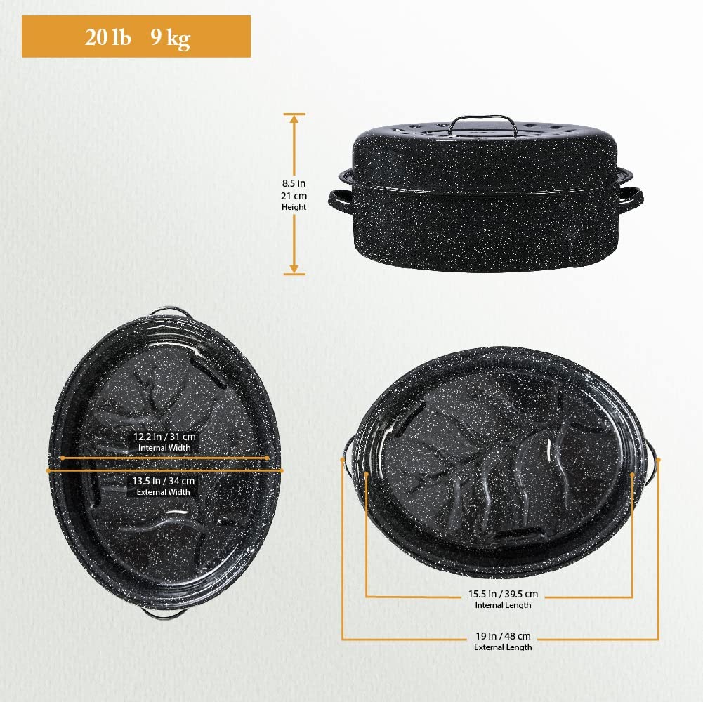 Granite Ware Enamel on Steel Covered Oval Roaster (19 in.)
