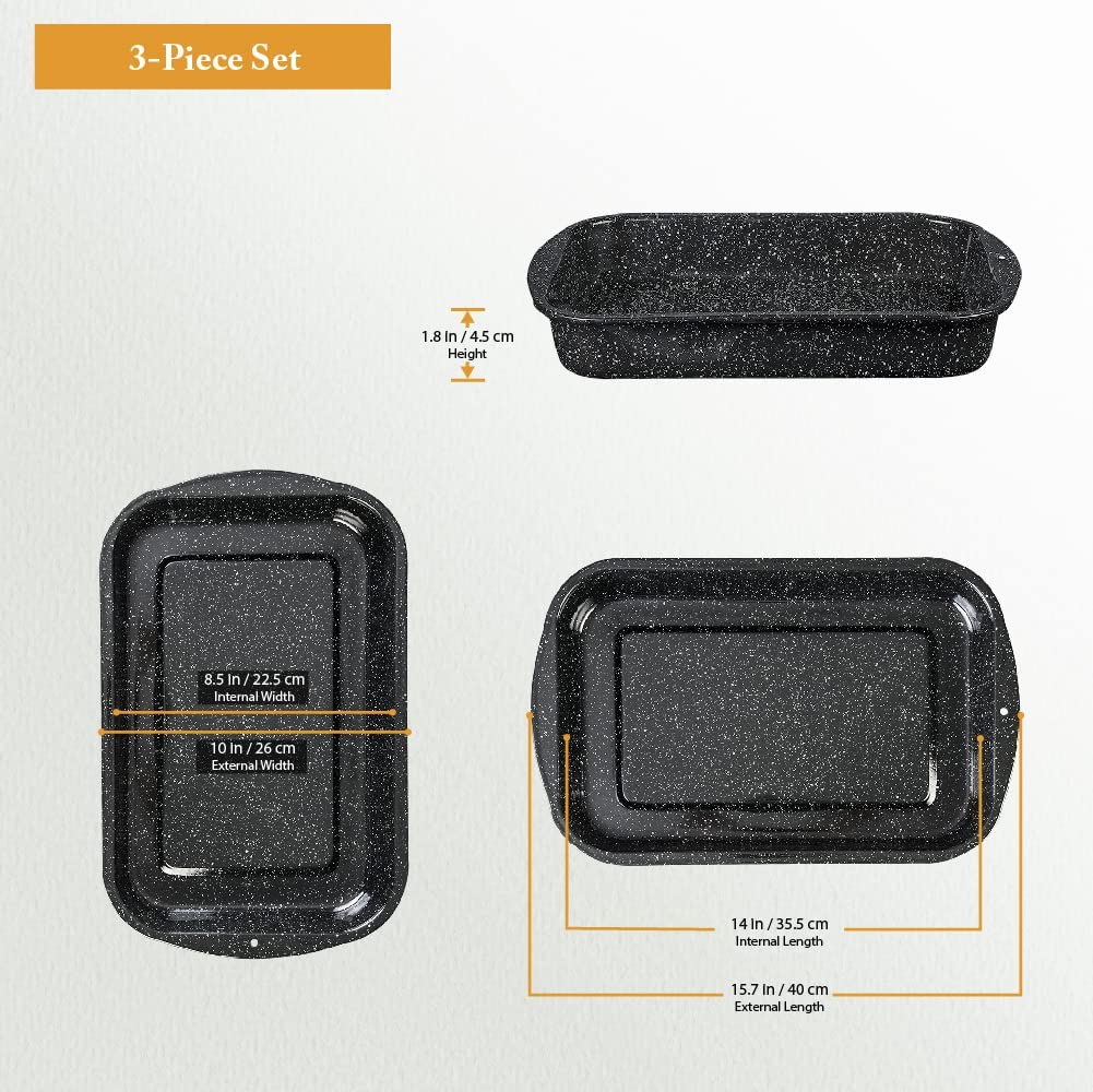 Granite Ware 3-Piece Set, Bake, Broiler Pan & Grill