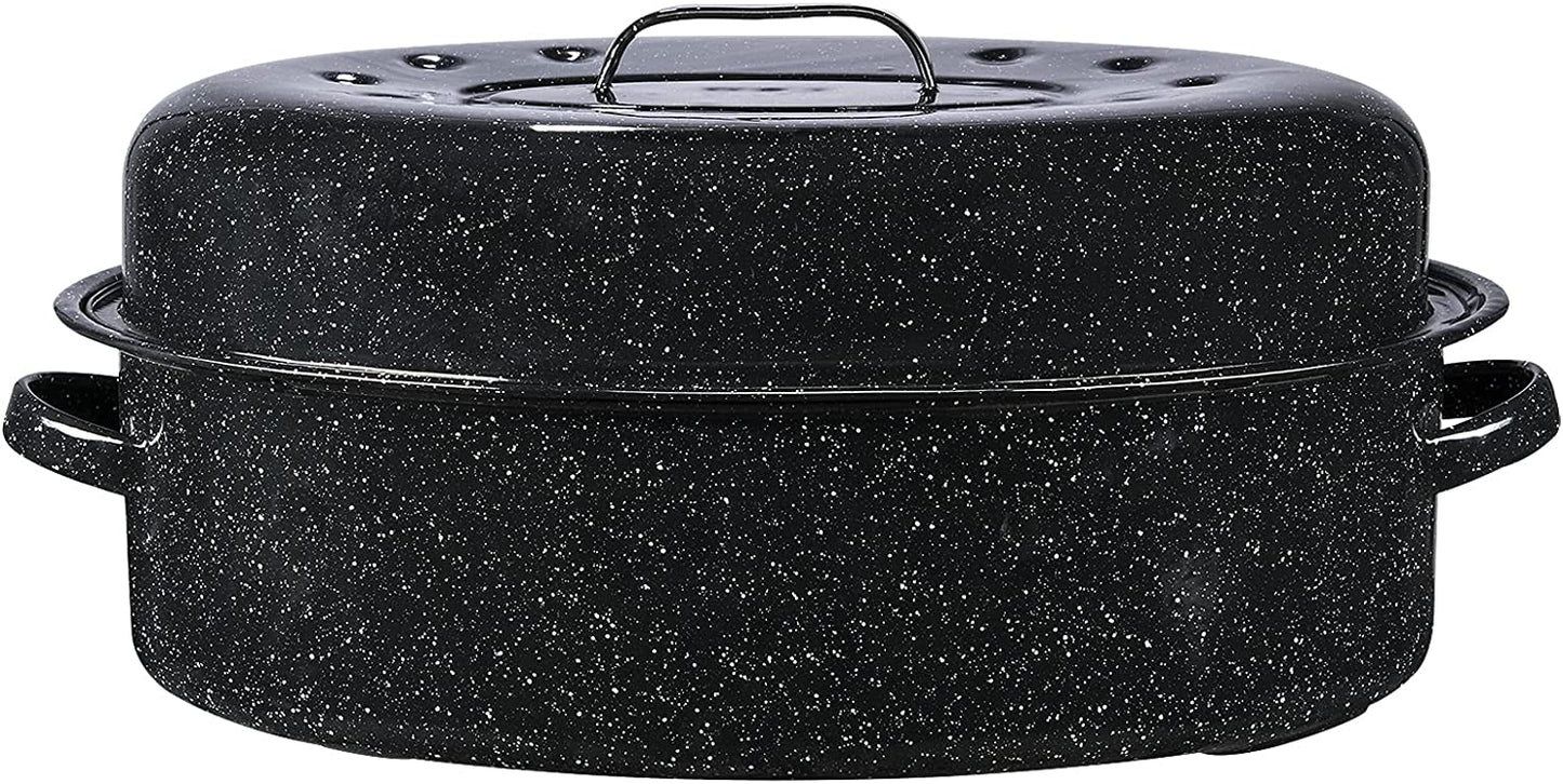 Granite Ware Enamel on Steel Covered Oval Roaster (19 in.)